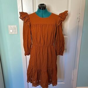 Universal Thread Rust Orange Long Sleeve Dress